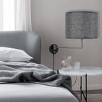 Gray Drum Lamp Shades Medium 13" Top x 13" Bottom x 10" High (Spider) Traditional Lampshades for Table Lamp & Bedside Lamp - Assembly Required - Modern Lamp Shade By GO&SO - color: Grey, size: 13*13*10 inch-1 Pack