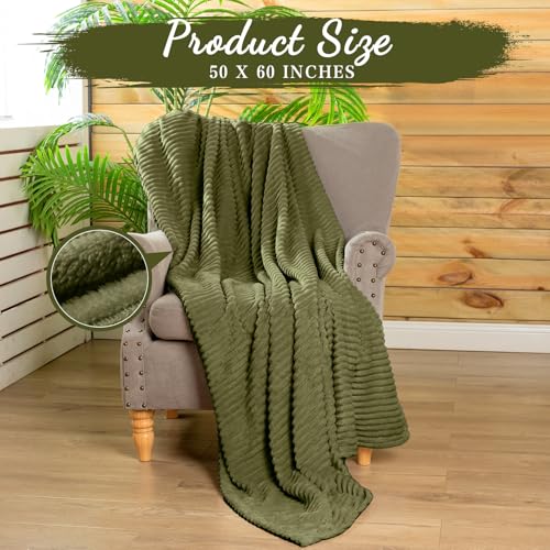 Buryeah 12 Pcs Flannel Throw Blanket Bulk 50 x 60 in Sleepover Blanket Outdoor Wedding Throw Lightweight, Oeko-tex Standard 100 Certified for Sofa Homeless Gifts (Army Green) - color: Army Green