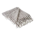 DII Textured Acryllic Woven Throw, Farmhouse Fringe Blanket, 50x60, Gray/White - color: Gray/White