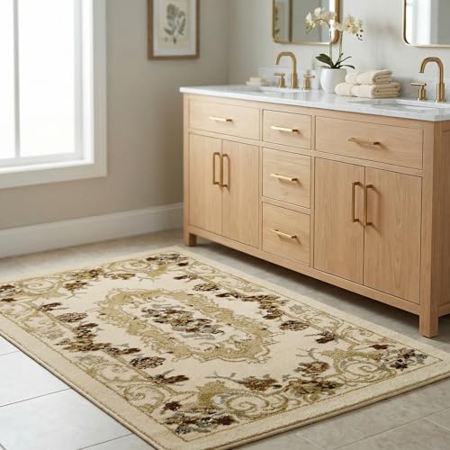 Unique Loom Versailles Collection Area Rug - Henry (3' 1" x 5' 3" Rectangle Cream/Green) - color: Cream/Green, size: 3'3" x 5'3" (Rectangular)
