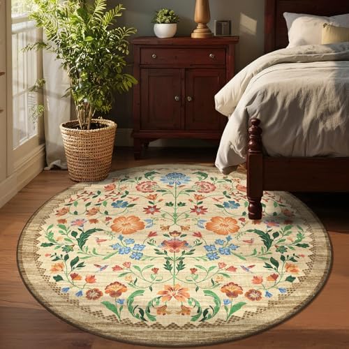 GarveeHome Area Rug for Living Room - color: C Brown, size: 6' (Round)