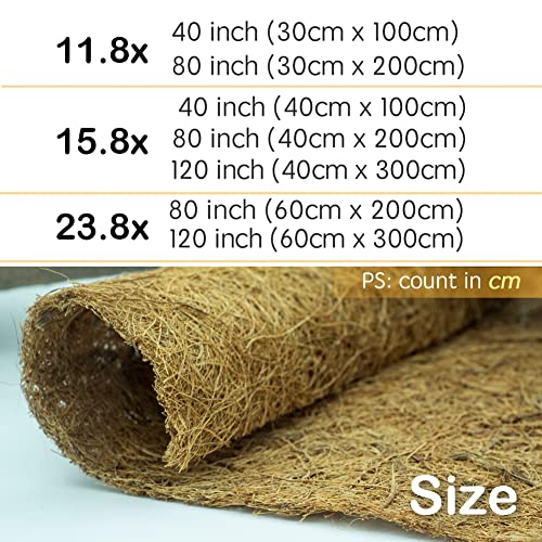 Coco Coir Liner, Yarrdfir 16x40 inch Natural Coconut Liners for planters Flower Basket, Natural Coconut Fiber mat, Garden Decoration, Animal pet pad, Reptile Carpet - size: 1 Count (Pack of 1)