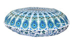 32" Peacock Mandala Bohemian Yoga Meditation Floor Pillow Cover Comfortable Home Car Bed Sofa Cushion Couch Seating Large Zipped Throw (32 inches, Turquoise) - color: Turquoise