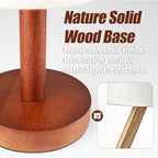LALISU Small Table Lamp Nightstand Lamp Linen Lampshade Bedroom Wood Base Small Bedside Lamp for Night Stands, Desk Lamps for Reading Living Room, Office (LED Bulb Included) (Black-Walnut Wood（2）) - color: Black-Walnut Wood（2）