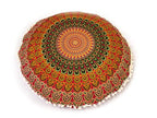 Large Round seat Floor Cushion Chair Ottoman Cover Pouf Pillow Meditation Floor Cushions for Adults Seating pouffe Ottoman Throw Covers Craft Room Furniture Sitting Cover 22 Inches Red Yellow - color: Red Yellow
