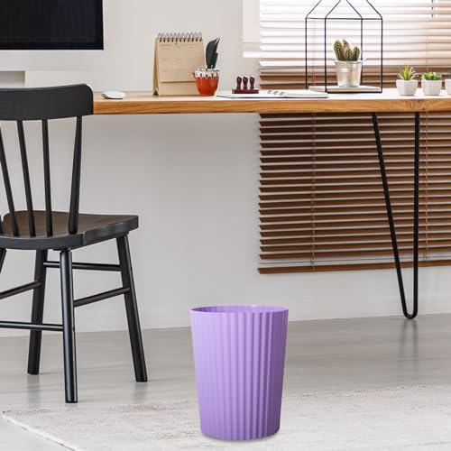 JiatuA Small Trash Can Plastic Wastebasket Round Garbage Container Bin for Bathroom, Kitchen, Bedroom, Home Office, College Dorm, Taro Purple - color: Taro Purple, size: 1.8 Gallons
