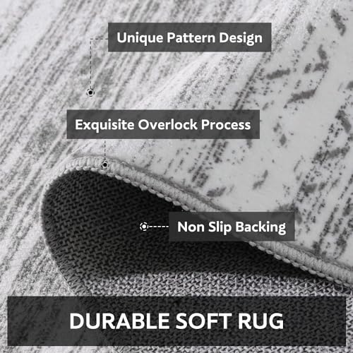 9x12 Area Rugs for Living Room Machine Washable Rug Distressed Indoor Carpet Neutral Moroccan Boho Rug Ultra Soft Area Rug for Bedroom Dining Room Playroom Office, Grey - color: Grey, size: 9' x 12' (Rectangular)