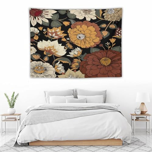 Boho Vintage Floral Tapestry Wall Hanging,Bohemian Blossom Tapestries, Multi Color Tapestry for Bedroom Home Hippie Wall Decor 40"x30" - color: Boho Floral-1, size: W40xL30in