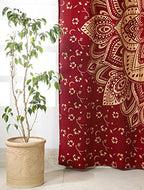 Popular Handicrafts Indian Hippie Bohemian Beautiful Ombre Maroon Color Mandala Curtain Panels Gold - color: Maroon Gold, size: 38"W x 83"L (Pack of 2)