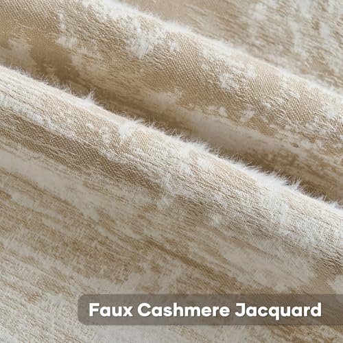HAUSSY Pack of 2 Throw Pillow Covers 16x16 Inch,Faux Cashmere Jacquard Decorative Patten Furry Pillowcases Textured & Soft Cushion Covers for Couch Bed Room Home Decor,Brown White(Covers Only) - color: Brown White, size: 16" x 16" (Pack of 2)