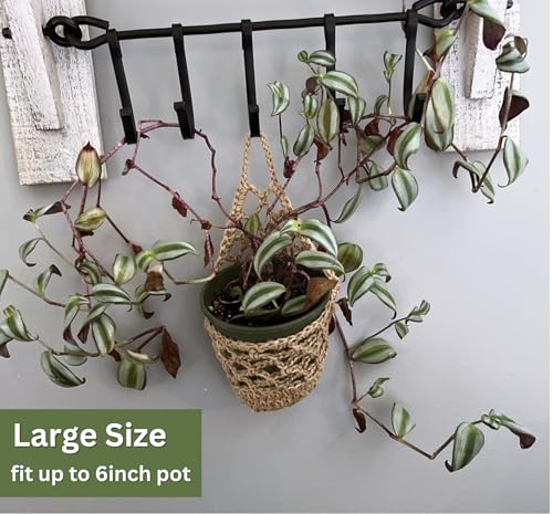 2 Packs Hanging Planters for Indoor Plants up to 6 in., Wall Plant Holder | Plant Hanger Indoor, Wall Planters for Indoor Plants, Hanging Plant (2PK, for 6 inch Pot) - color: Jute X 2pc