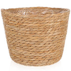 FOMIYES Woven Straw Flower Basket, Seagrass Planters Pot, Garden Plant Pot Containers Wicker Rattan Vase Sundries Organizer Storage Bins for Indoor Outdoor Plants - size: 25X19CM