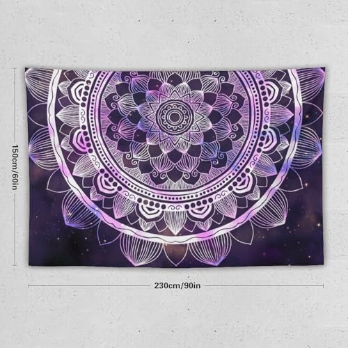 HZOHNAGO Mandala Tapestry Abstract Ancient Geometric Star Field Colorful Galaxy Pattern Printed Wall Tapestry Watercolor Abstract Wall Hanging for Bedroom Living Room Dorm 90" W x 60" H - color: Mandala-1, size: 90"L x 60"W
