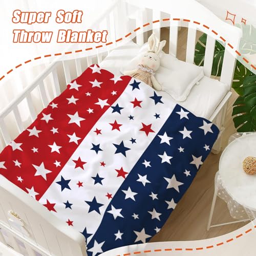 YeeJu Patriotic Throw Blanket for Baby, Small 4th of July Memorial Day Fourth of July Blanket, Toddler Swaddle, Soft Fleece, Red, White, Blue, Star, Independence, Veteran Day, 30x40 - color: Flag-03, size: 30"x40"