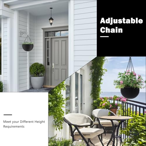 garini 3 Pack, 23 Inch Hanging Baskets Chain, Hanging Chains with Hooks Flower Pot Chain Replacement Plant Hangers for Planters, Bird Feeders and Lanterns(Black)… - color: Black, size: 3P