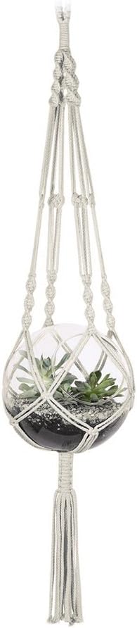 Macrame Plant Hanger Basket Liners Cotton Rope 4 Legs for Indoor Outdoor Decorations,Set of 2 (34 inch)