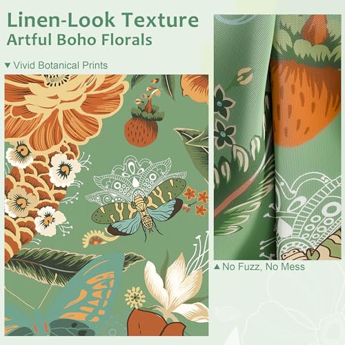 Tyrot Sage Green Boho Floral 2x3 Washable Kitchen & Entryway Rug Ultra-Thin Flat Woven Low Pile Botanical Butterfly Area Rug Non-Slip Indoor Door Mat for Bathroom Bedroom - color: Sage Bloom, size: 2' x 3' (Rectangular)