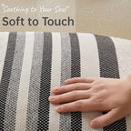 Boho Throw Pillow Covers with Tassels Woven Set of 2, 18x18 Inch Striped Textured Couch Throw Pillows for Couch Bed Sofa Bedroom Modern Funky (Black, 18"x18"(Pack of 2)) - color: Black