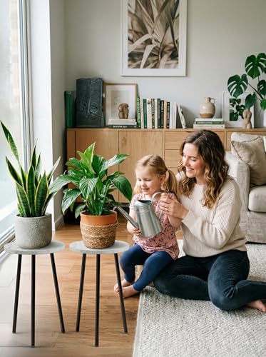 Plant Stand Indoor Outdoor: 2 Pack Indoor Plant Stand 20'' Convertible Multi-purpose Holder - Mid Century Modern Decor - Tall Plant Table for Living Room/Balcony/Garden/Patio - color: White Marble, size: 20"&20"