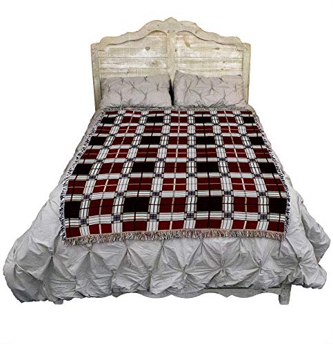 Pure Country Weavers Plaid Blanket Brickcraft - Patterns Gift Tapestry Throw Woven from Cotton - Made in the USA (72x54) - color: Brickcraft