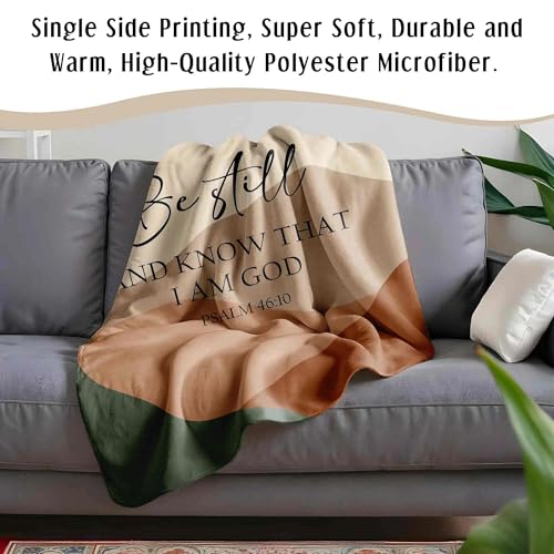 HIWX Boho Christian Blanket, Be Still and Know that I Am God Bible Verse Abstract Mountain Throw Blanket for Home Bedroom Living Room Couch Bed Decor, Christian Gifts for Women Faith, 30x40 Inches - color: Be Still, size: 30“L x 40”W