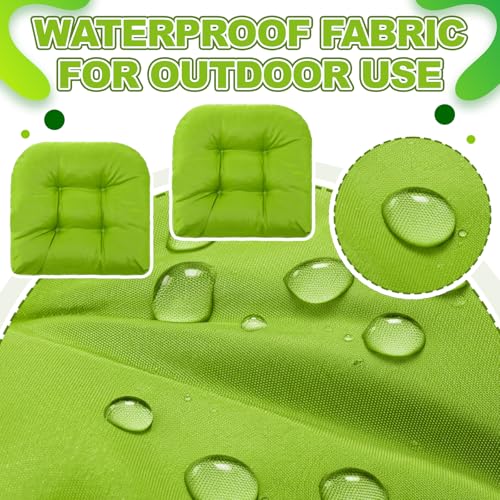 Barydat 3 Pack Wicker Furniture Cushions Waterproof Outdoor/Indoor Tufted Wicker Chair Cushions 1 Loveseat and 2 U-Shape Rattan Chairs for Patio Furniture, Rattan Love Seat, Bench (Grass Green) - color: Grass Green