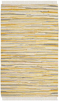 SAFAVIEH Rag Rug Collection Accent Rug - 2'6" x 4', Gold & Multi, Handmade Boho Stripe Cotton, Ideal for High Traffic Areas in Entryway, Living Room, Bedroom (RAR129N) - color: Gold/Multi, size: 2'6" x 4' (Rectangular)