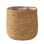 Seagrass Flower Pot - Woven Plant Pot - Decorative Plant Basket with Plastic Film Insert in Boho Style S Easy to Use High Guality