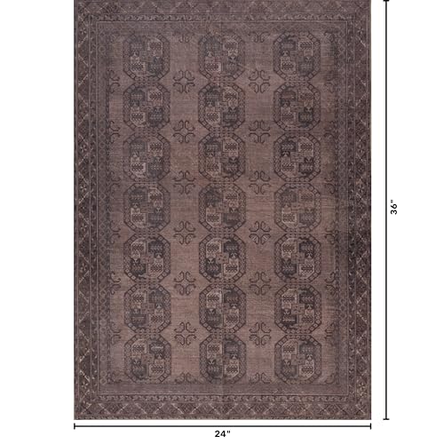 Kuden 2x3 Small Rug, Machine Washable, Non-Slip Backing, Vintage Style, Soft, Low Pile, Area Rugs for Entryway Kitchen Indoor Entrance - color: Brown, size: 2' x 3' Rectangular