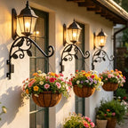2 Pack Plant Hangers Outdoor 15.15 inch Swivel Plant Wall Hanger Sturdy Wrought Iron Plant Hangers Indoor Wall Mount, Hanging Plant Bracket for Bird Feeders, Planters, Lanterns, Wind Chime - color: Black - 2 Pack