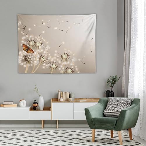Kurtect Nature Tapestry,Floral Dandelion Flying Butterfly Flower Plant Theme Print Tapestries for Living Room Party Beach Picnic Blankets Tablecloths Wall Decor, 30x40 in - color: Flower-6, size: 40"L x 30"W