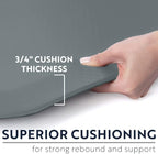 KANGAROO Thick Ergonomic Anti Fatigue Mats for Kitchen Floor, 48x20, Cushioned Standing Office Desk Mat, Waterproof Scratch Resistant Topside, Supportive All Day Comfort Padded Foam Rugs, Grey