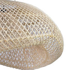 FOREVER BAMBOO Indonesia Handmade Natural Rattan Pendant Light Shade Wicker Light Fixtures Luxurious Bean Shape Woven Lampshade Chandelier Interior Decor, 12 in H x 24 in W - style: Sumba Pod