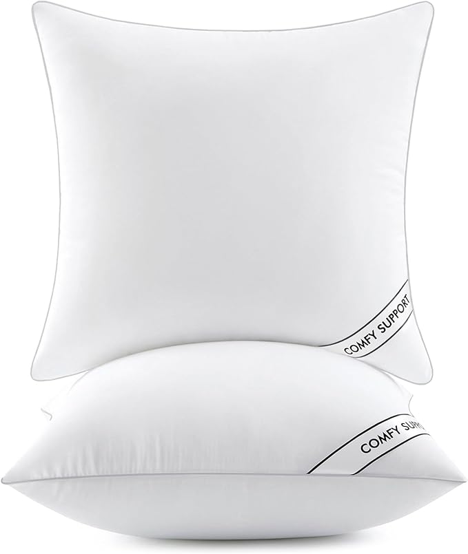 MIULEE 20x20 Inch Pillows Inserts, Pack of 2 Down Alternative Virgin Filling Comfy Support Throw Pillows for Sofa Couch Bed