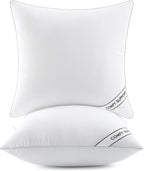 MIULEE 16x16 Inch Pillows Inserts, Pack of 2 Down Alternative Virgin Filling Comfy Support Throw Pillows for Sofa Couch Bed