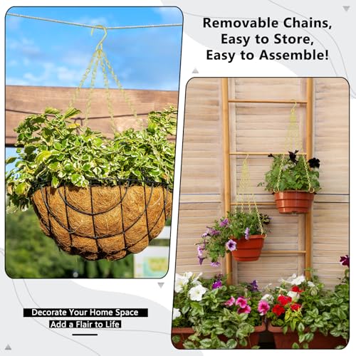 garini 6 Pack, 23 Inch Hanging Baskets Chain, Gold Hanging Chains with Hooks, Replacement Plant Hangers for Planters, Bird Feeders and Lanterns - color: Gold, size: 6P