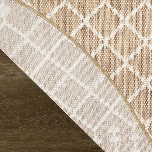 Nourison Home Positano Jute 12' x Round Area Rug - Easy Clean, Non Shedding, Bed Room, Living Room, Dining Room, Kitchen (12' x Round) - color: Jute, size: 12' (Round)