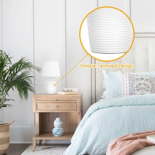 Sucolite Small 11.8" Table Lamps Set of 2, Bedside Nightstand Lamps for Bedroom Kid’s Room, Cute Desk Lamps with Studded Texture Base for Reading Nursery Living Room Office, White - color: White & White, size: 11.8''