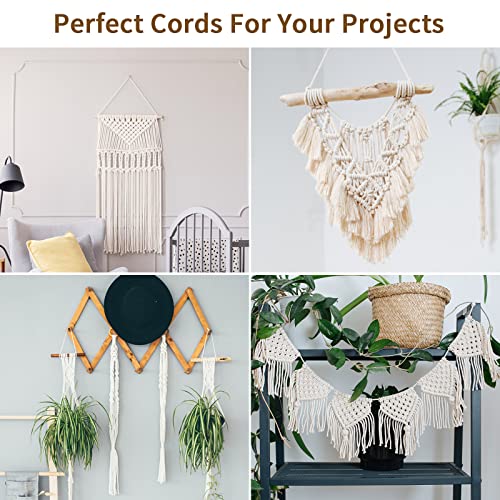 Macrame Cord 3mm x 240Yards（720Feet, Natural Cotton Macrame Rope - 3 Strands Twisted Macrame Cotton Cord for Wall Hanging, Plant Hangers, Crafts, Gift Wrapping and Wedding Decorations - color: Natural Color, size: 0.12 in x 240 yd