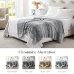 Throw Blanket, Grey Gradient Soft Cozy Fluffy Knitted Throw Blankets for Couch, Sofa, Bed, Chair, Warm Fuzzy Plush Travel Picnic Lightweight Blanket, 50x60 inches - color: Stripe Grey, size: 50×60 Inch