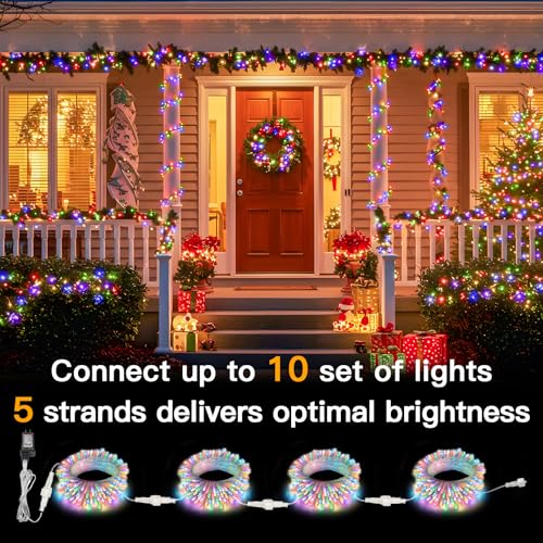 suddus Connectable Christmas Lights with Remote, Multicolor String Lights with Timer, 33ft 100 Led Fairy Lights Plug in for Xmas Tree, Bedroom, Dorm, Yard, Garden, Party, Indoor, Outdoor Decorations - color: Christmas Multicolored, size: 100LED Connectabl