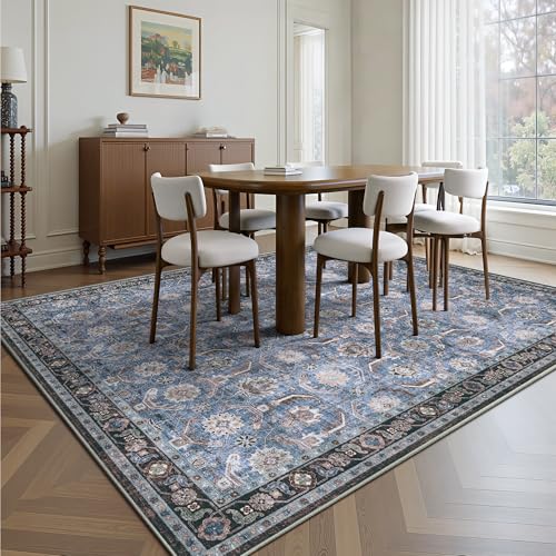 5x7 Area Rugs, Soft Non Slip Low Pile Washable Rug, Boho Modern Rug for Living Room, Bedroom, Dining Room, Blue - color: Blue, size: 5' x 7' (Rectangular)