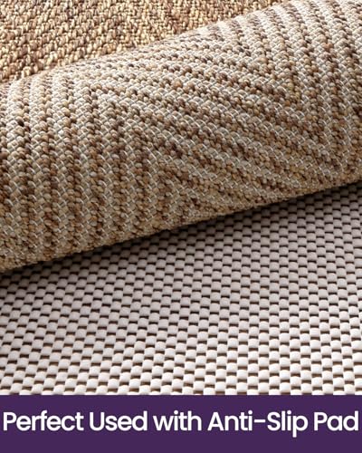 DEXI Hallway Runner Rug 3.3x8, Woven Braided Farmhouse Runner Carpet Indoor, Absorbent Thin Long Entryway Runners for Kitchen, Laundry Room, Patio Entrance, Brown - color: Brown, size: 3'3" X 8' (Rectangular)