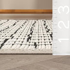 Abani Neutral Collection Cream Area Rug 6' x 9' for Living Room, Bedroom - Modern Design - Durable & Easy to Clean - color: Squares, size: 6' x 9' (Rectangular)