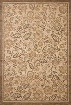 Loloi Chris Loves Julia Rue Collection RUE-03 Bark/Mocha 3'-6" x 5'-6" Accent Rug Jute Neutral Floral Living Room Bedroom Rug - color: Bark / Mocha, size: 3'6" x 5'6" (Rectangular)