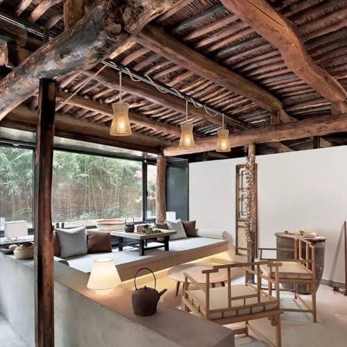 3 Lights Plug in Pendant Light with Cord On/Off Switch Rattan Hanging Lamp with 22ft Hand Woven Wicker Plug in Chandelier Boho Hanging Lights Fixture for Bedroom Kitchen Hallway Foyer - size: Plug 3 Lights