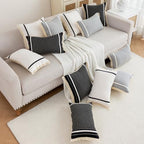 CARRIE HOME Cream White Boho Striped Throw Pillow Cover 18x18 with Tassels 1 Pack, Neutral Couch Pillows for Bed Couch, White Cotton Woven Bohemian Accent Pillow Covers 18 x 18 (No Pillow Inserts) - color: White (With Tassels), size: 18" x 18" (Pack of 1)