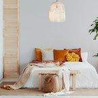 FOREVER BAMBOO Indonesian Natural Rattan Pendant Light Shade Handcrafted Wicker Light Fixtures Luxurious Basket Woven Lampshade Chandelier Interior Decor, Bell Shape 14 in H x 12 in W - style: Lombok Bell