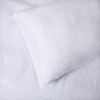 YINFUNG Waffle Duvet Cover King Cotton Textured Duvet Cover Set Striped Waffle Weave Knit Bedding Set Crisp White Farmhouse Luxury 104x90 - color: White, size: King