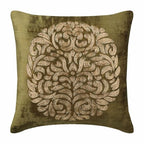 The HomeCentric Cushion Cover, Sage Green Zippered Throw Pillow Covers 16x16 inch (40x40 cm) Velvet Pillow Covers, Abstract, Medallion, Contemporary Designer Pillow Easter - Circle of Peace - color: 31. Sage Green (Circle of Peace), size: 16" x 16" (Pack